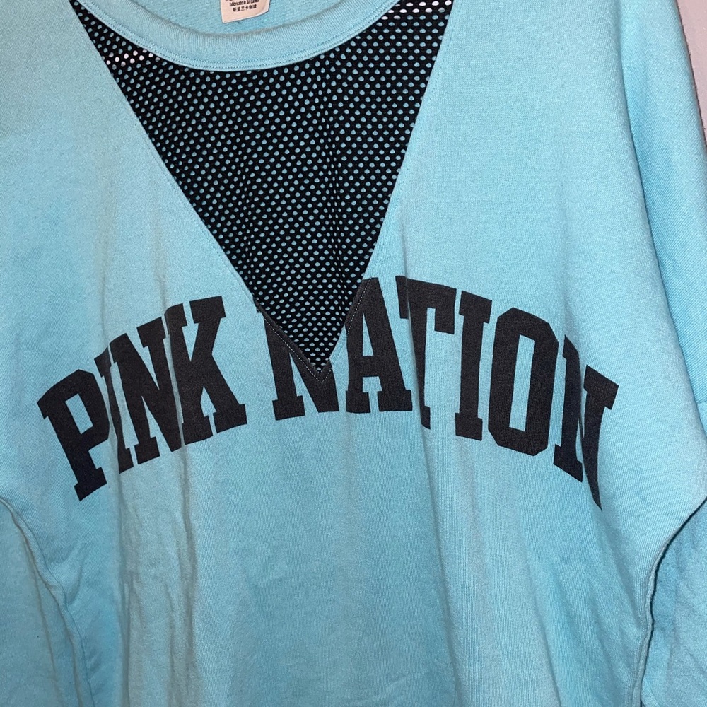 PINK • Pullover Graphic Mesh Crewneck - Picture 3 of 4